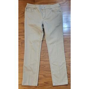 Chico's Tan Platinum Denim Jeans Women’s Size 1 (32x31) Midrise Regular